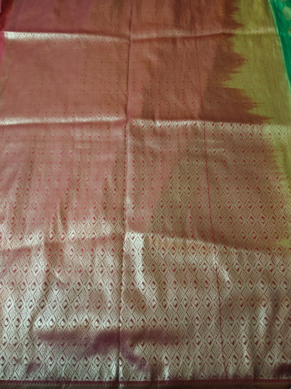 Green Kanchi Semi Silk Saree