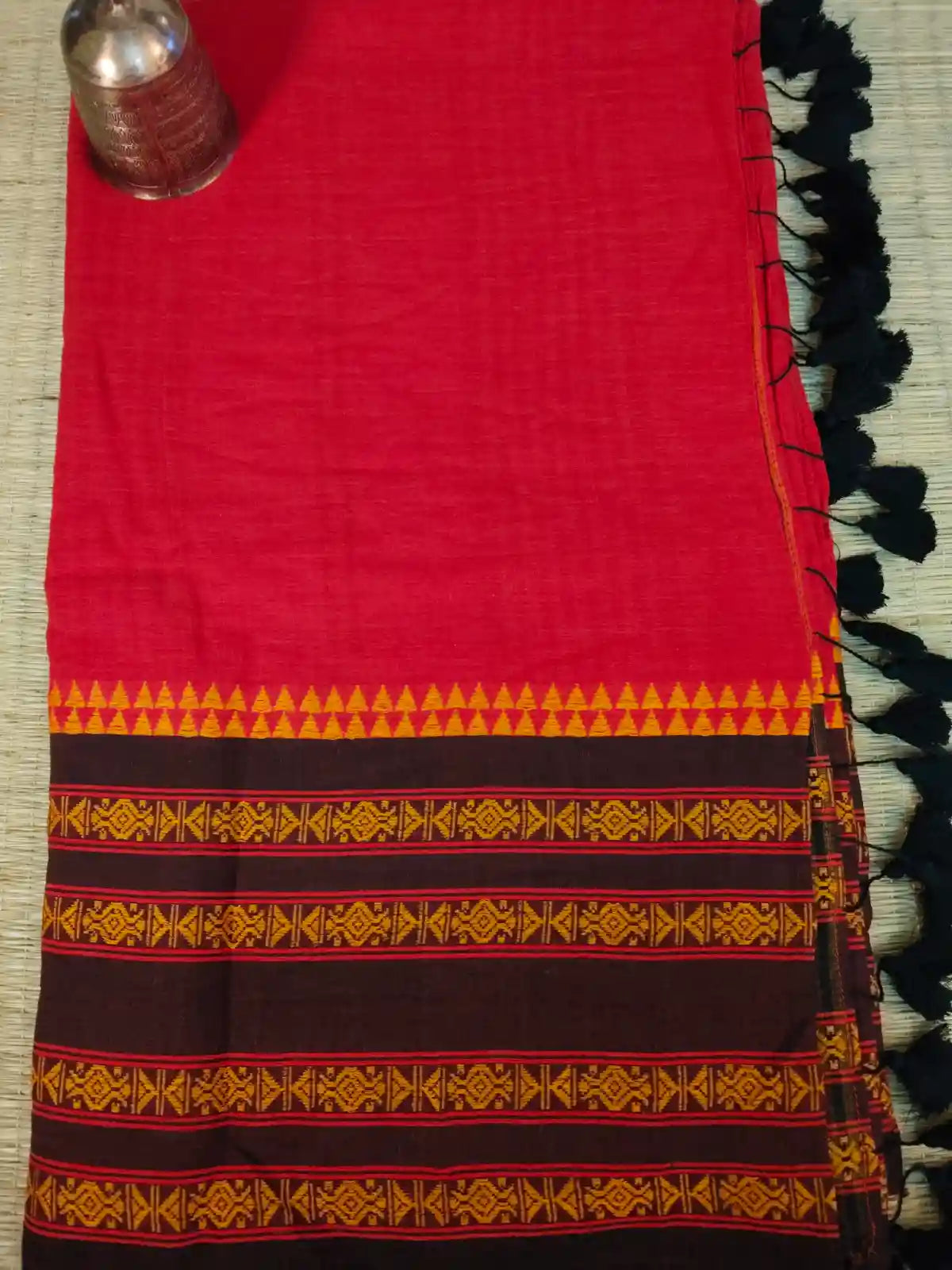 Red Handloom Cotton Saree