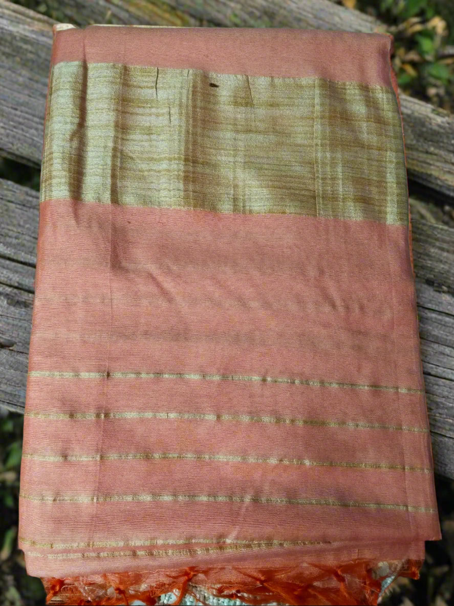 Peach Cotton Saree