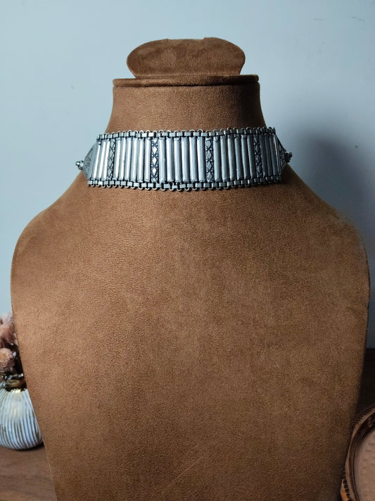 White Metal Handmade Choker Necklace