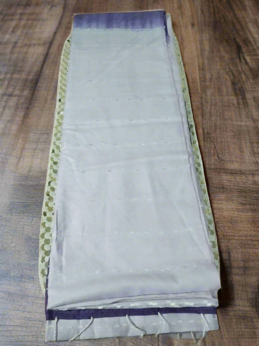 Light & Dark Lavender Cotton Viscose Saree
