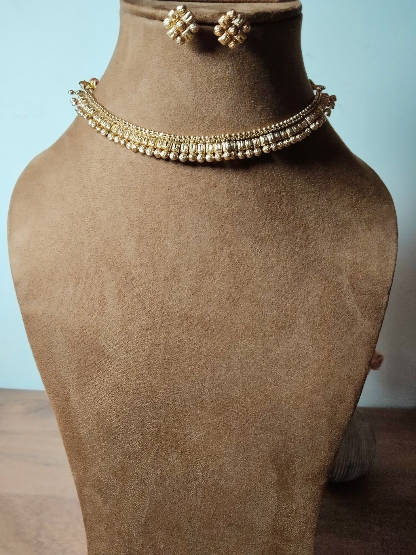 Copper Maharashtrian Inspired Antique Finish Necklace Set
