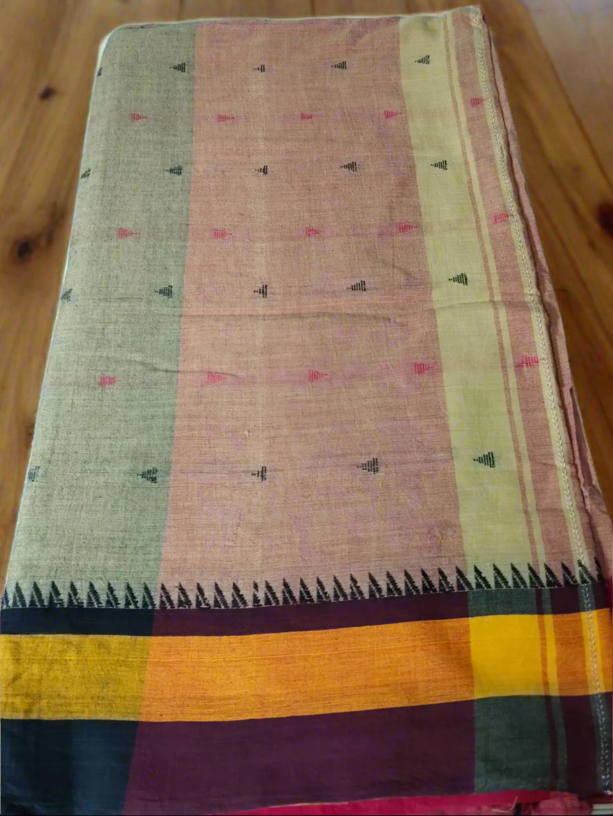 Light Yellow Handloom Cotton Saree