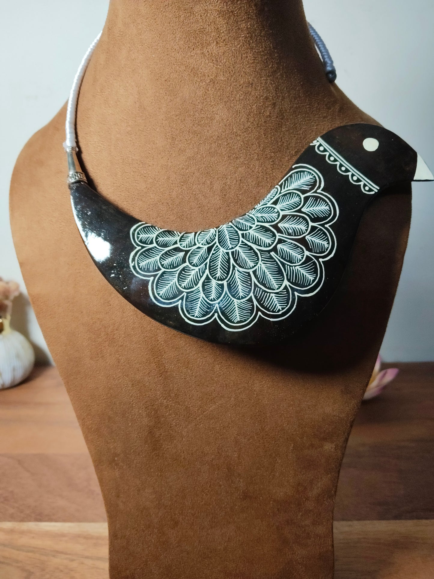 Coconut Shell Bird Necklace Set