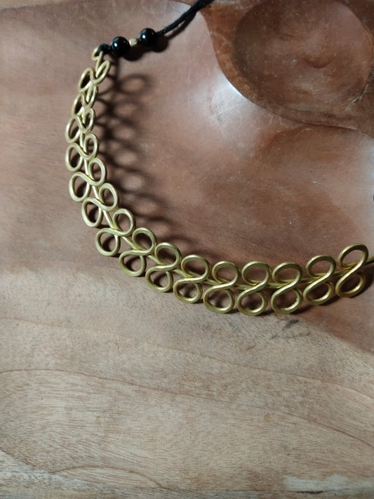 Brass Handcrafted Continuous Necklace Set