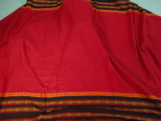 Red Handloom Cotton Saree