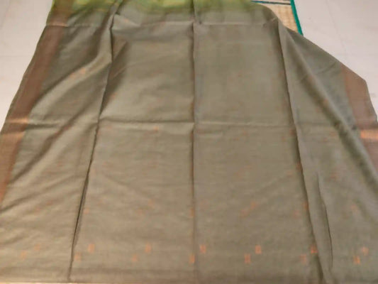 Olive Green Cotton Viscose Saree