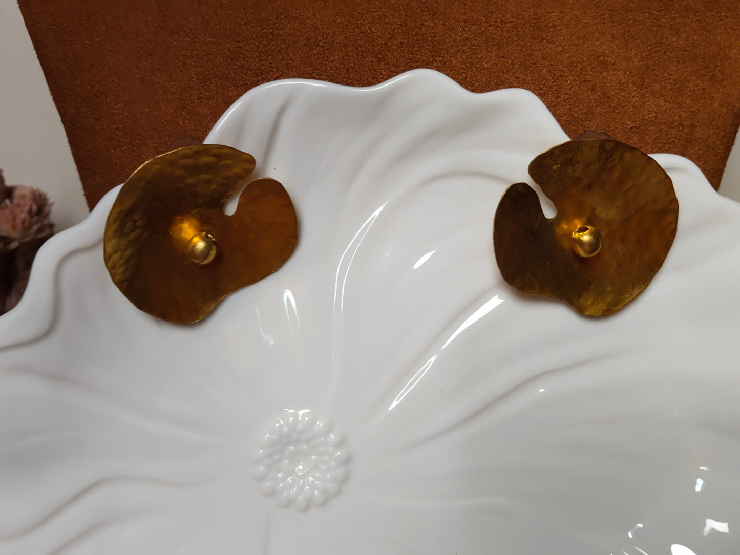 Dhokra Lotus Leaf Studs