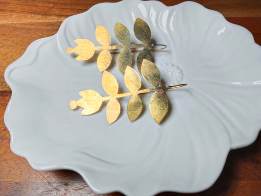 Brass Leaf Earrings