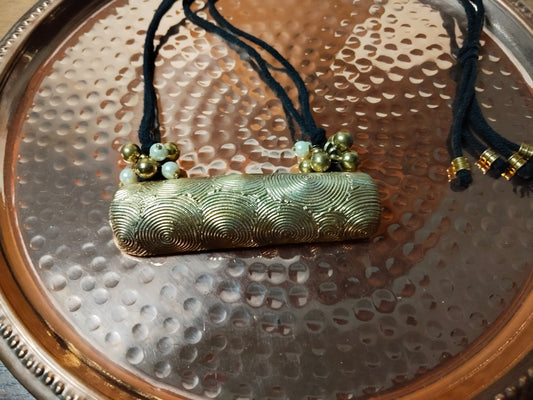 Dhokra Brass Ripples Pendant Necklace