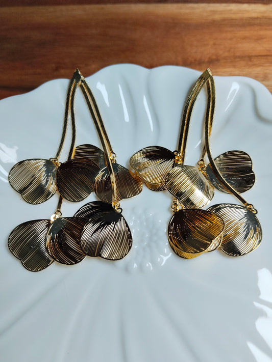 18K Gold Plated Brass Petal Drop Earrings