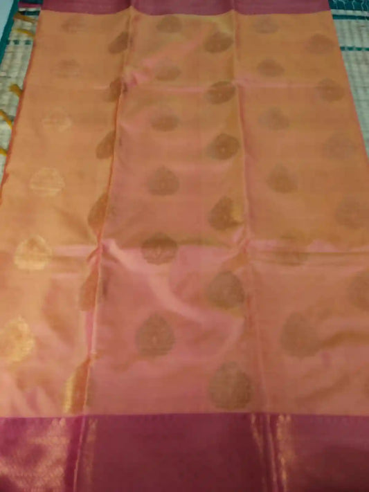 Orange Semi Silk Saree