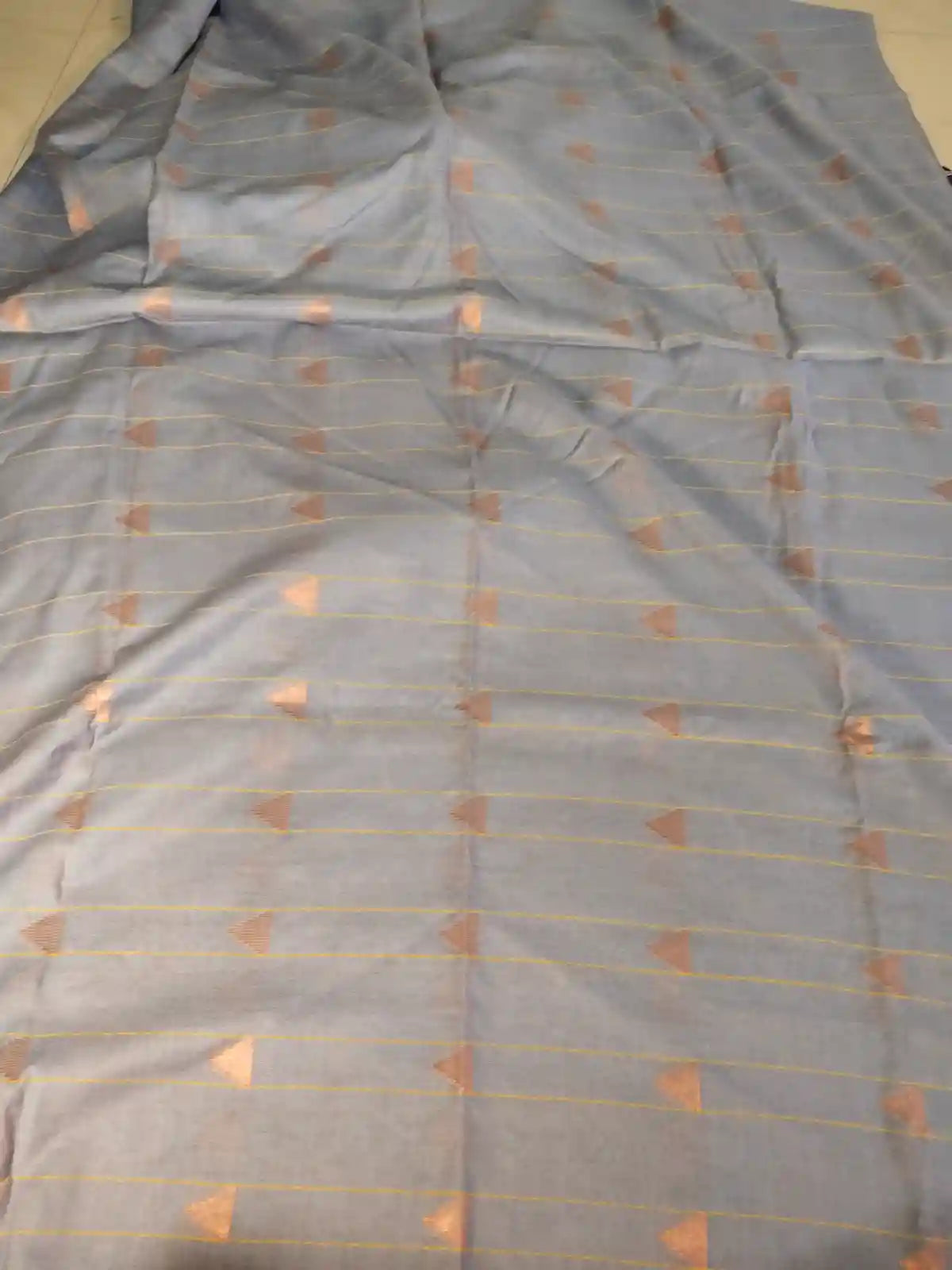 Pastel & Navy Blue Cotton Viscose Saree