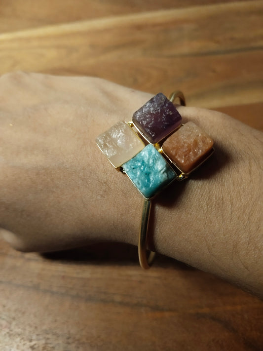 4 Raw Stones Bangle