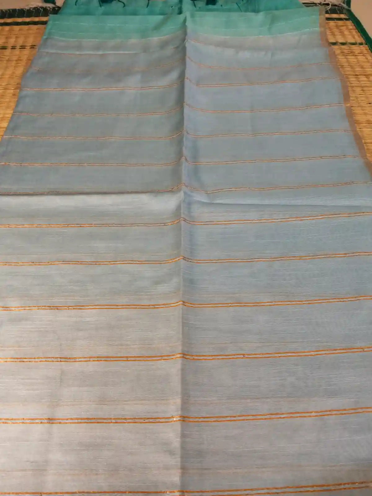 Sea Green Cotton Viscose Saree