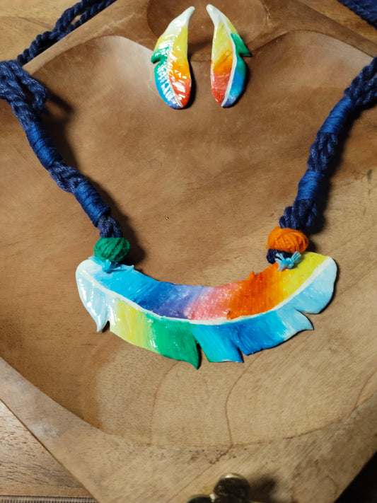 Multi Color Clay Handmade Necklace Set
