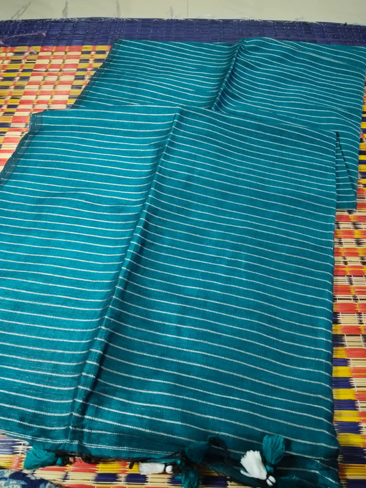 Green Handloom Linen Saree