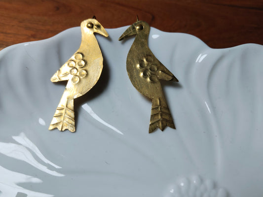 Dhokra Brass Bird Earrings