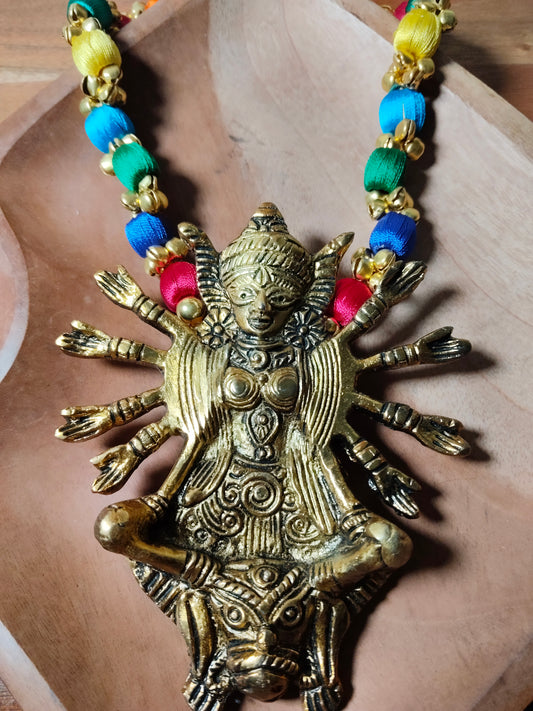 Multi Color Brass Long Necklace