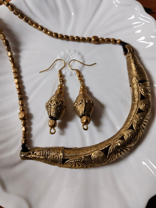 Dhokra Brass Handcrafted Statement Necklace Set