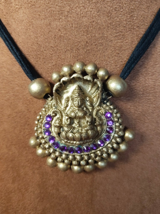 Purple & Gold Terracota Necklace Set