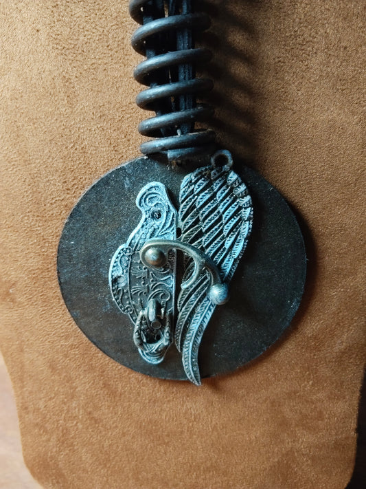 Metal Wing on Cardboard Base Pendant Chain