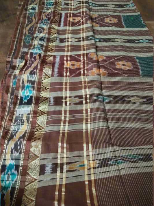 Brown Handloom Cotton Saree