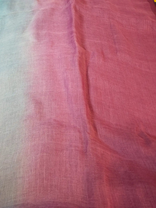 Magenta & Blue Linen Saree