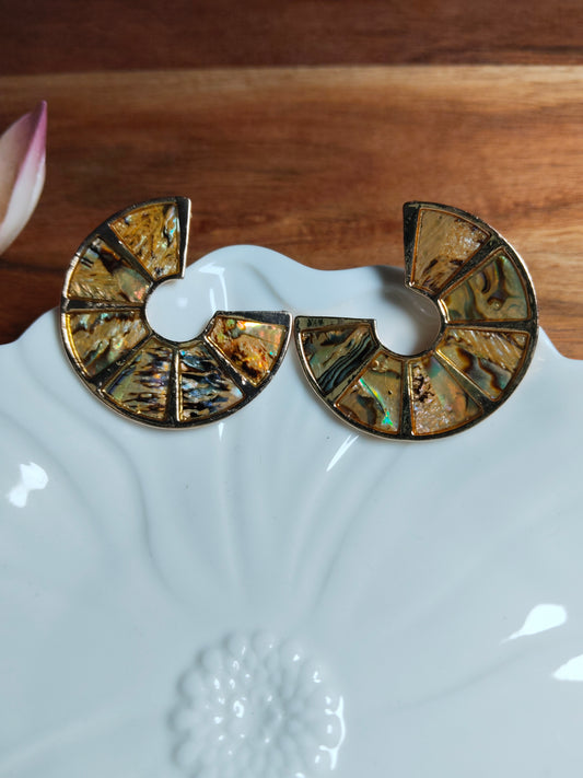 Gold Plated Handcrafted C Shaped Earrings