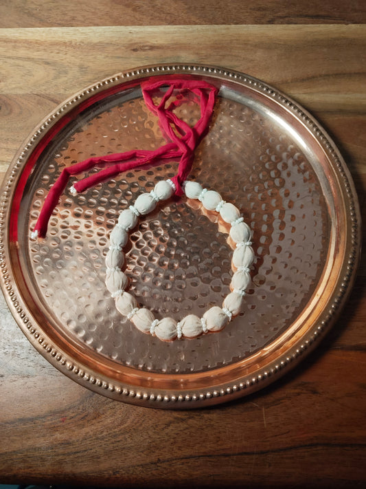 Peach Upcycled Textile Beads Necklace