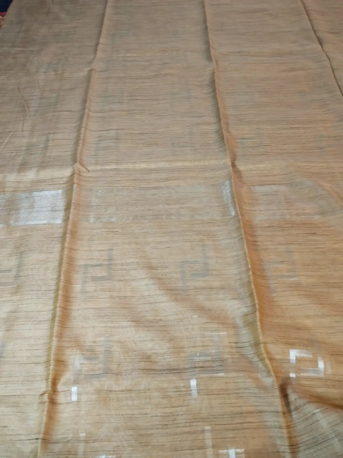 Pallu of Beige Cotton Viscose Saree