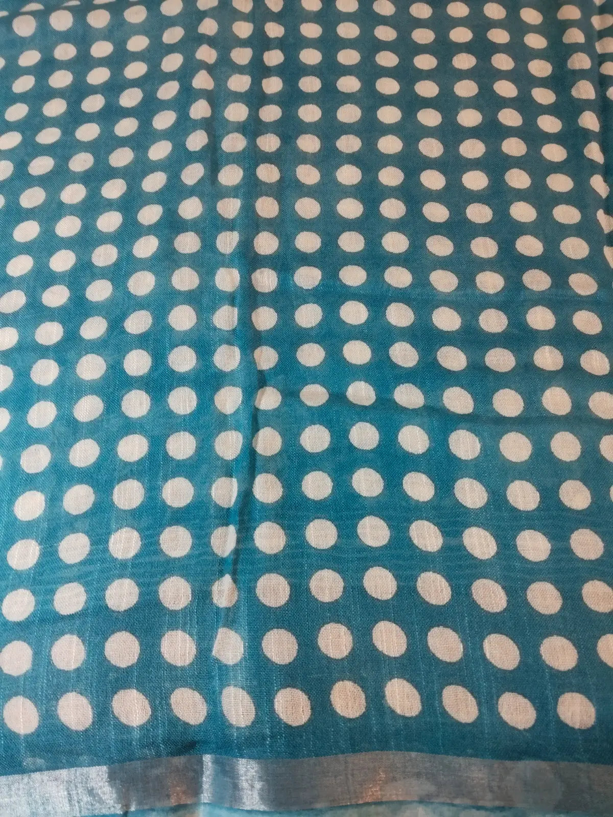 Blouse of Light Blue Organic Linen Saree