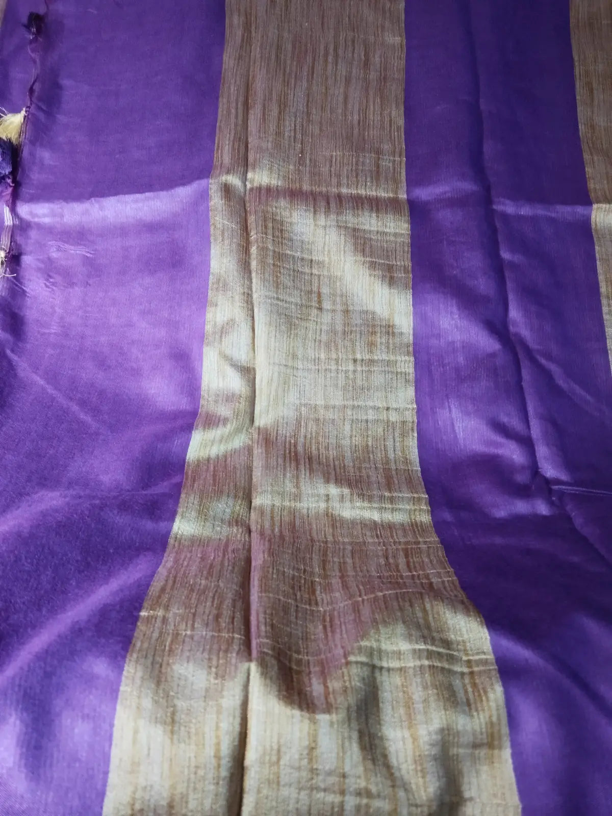 Pallu of Purple Cotton Silk Saree