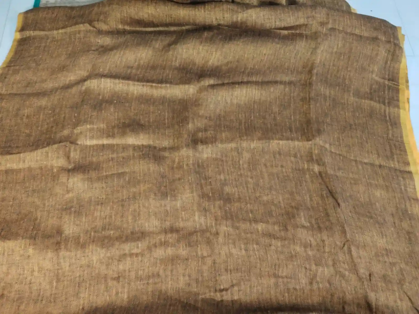 Mustard Yellow Jute Silk Saree