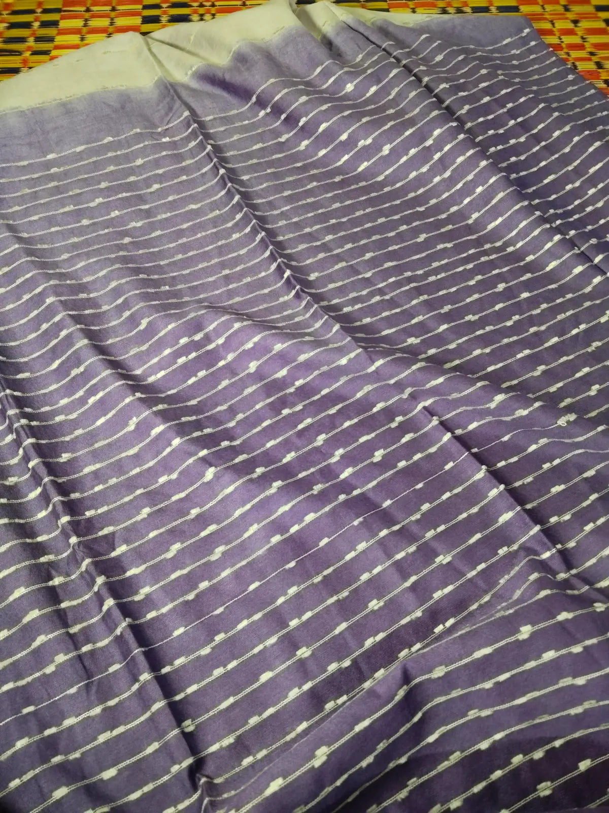 Light & Dark Lavender Cotton Viscose Saree