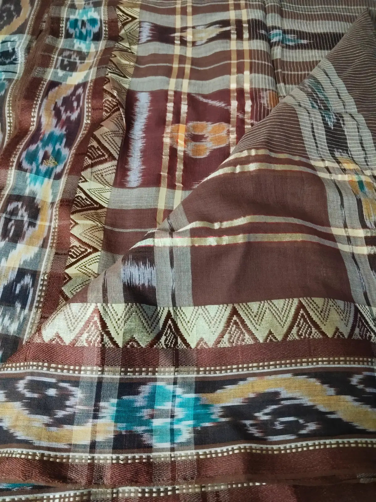 Brown Handloom Cotton Saree