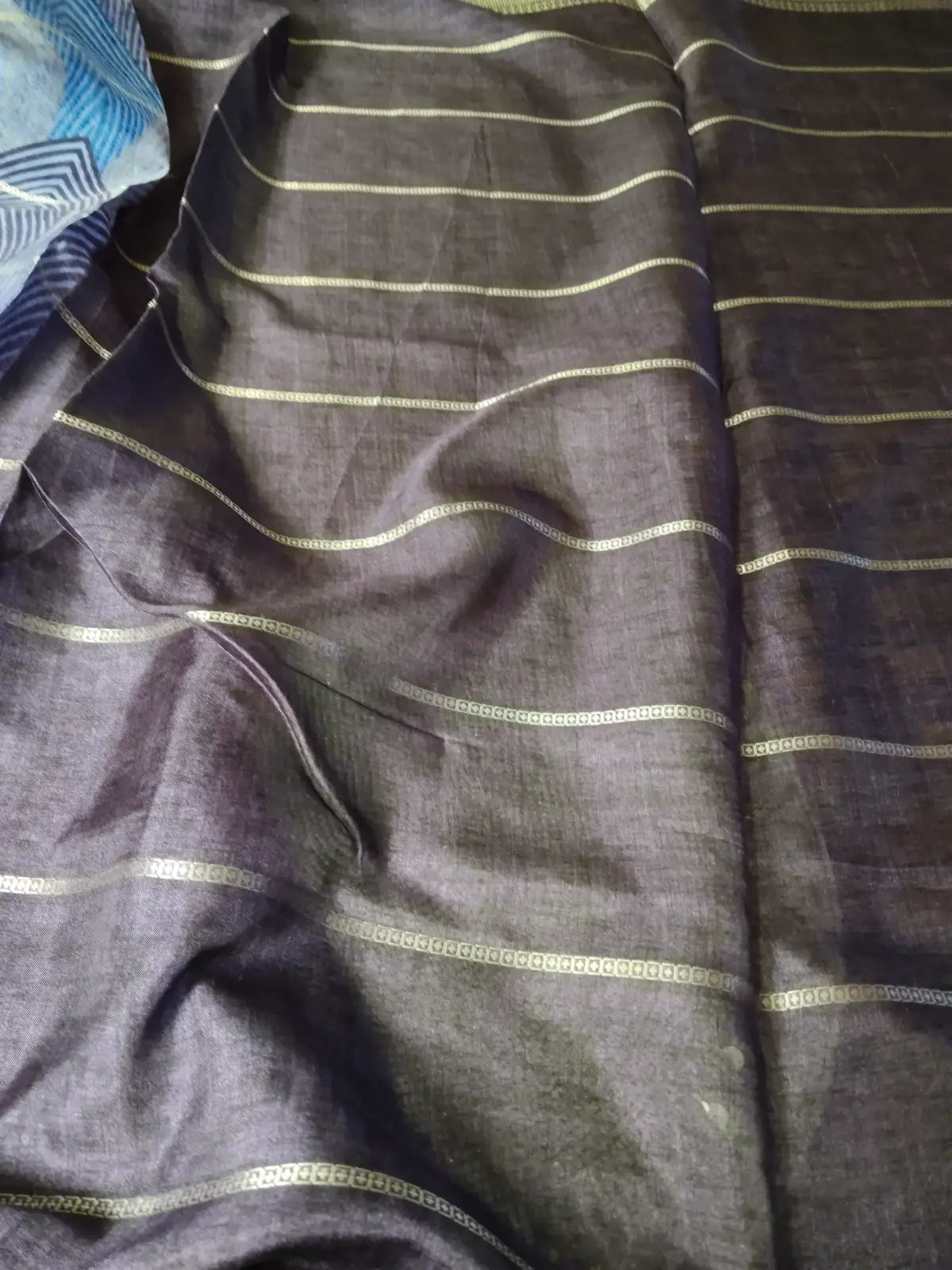 Blouse of Purple Floral Print Saree