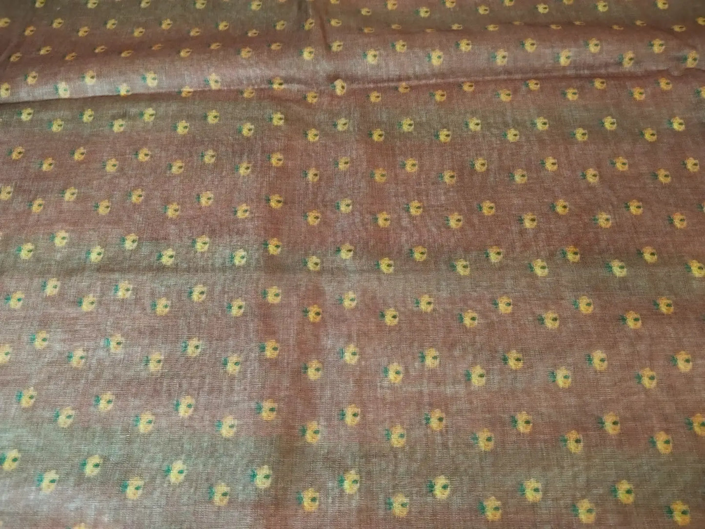 Blouse of Green Linen Blend Block Print Saree