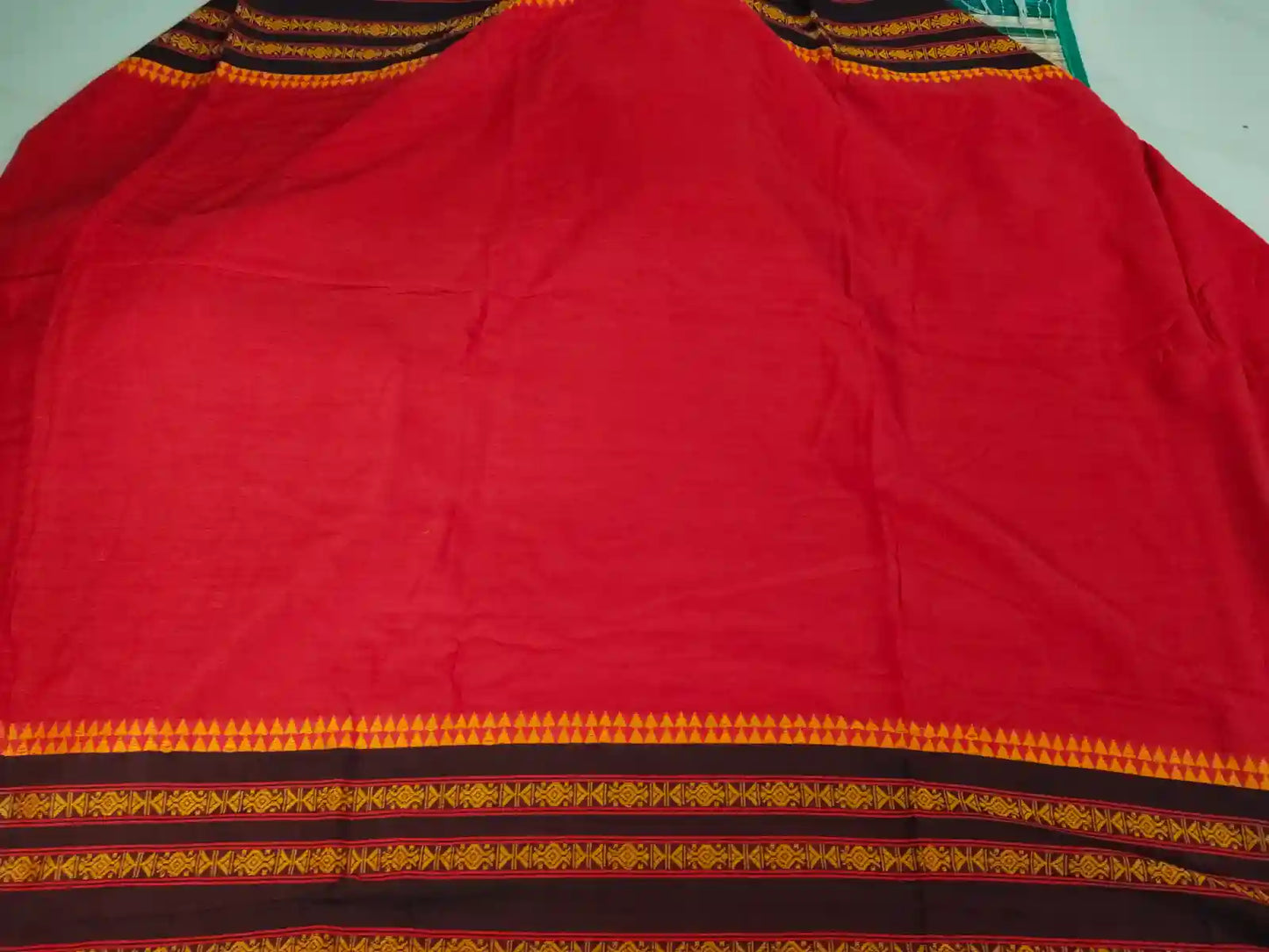 Red Handloom Cotton Saree