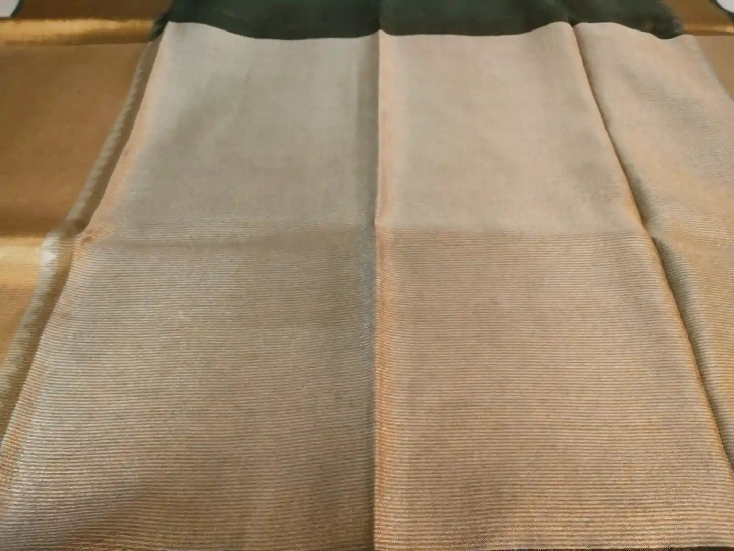 Pallu of Green Zari Linen Saree