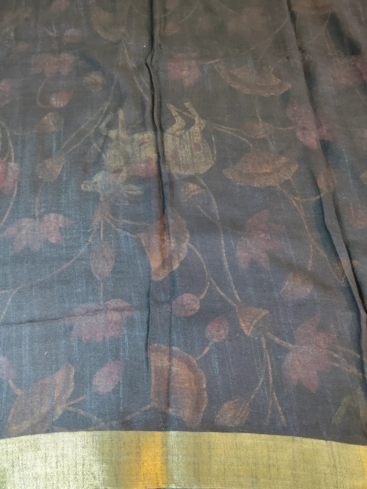 Blouse of Royal Blue Organic Linen Saree