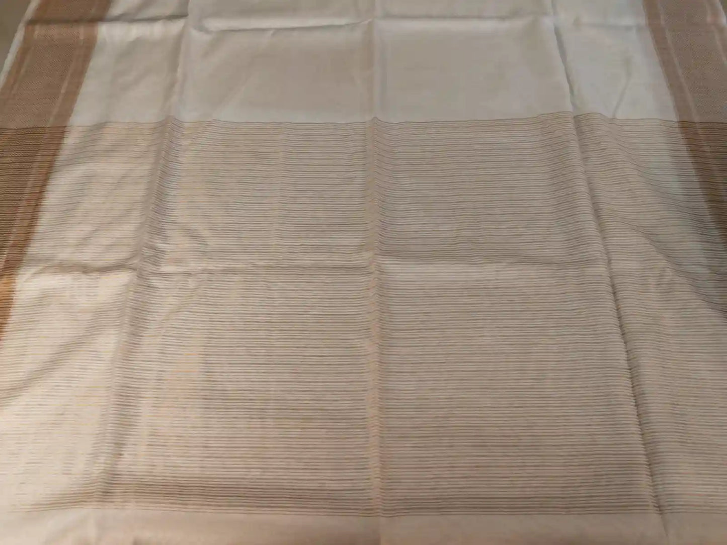 Pallu of White Cotton Silk Sare