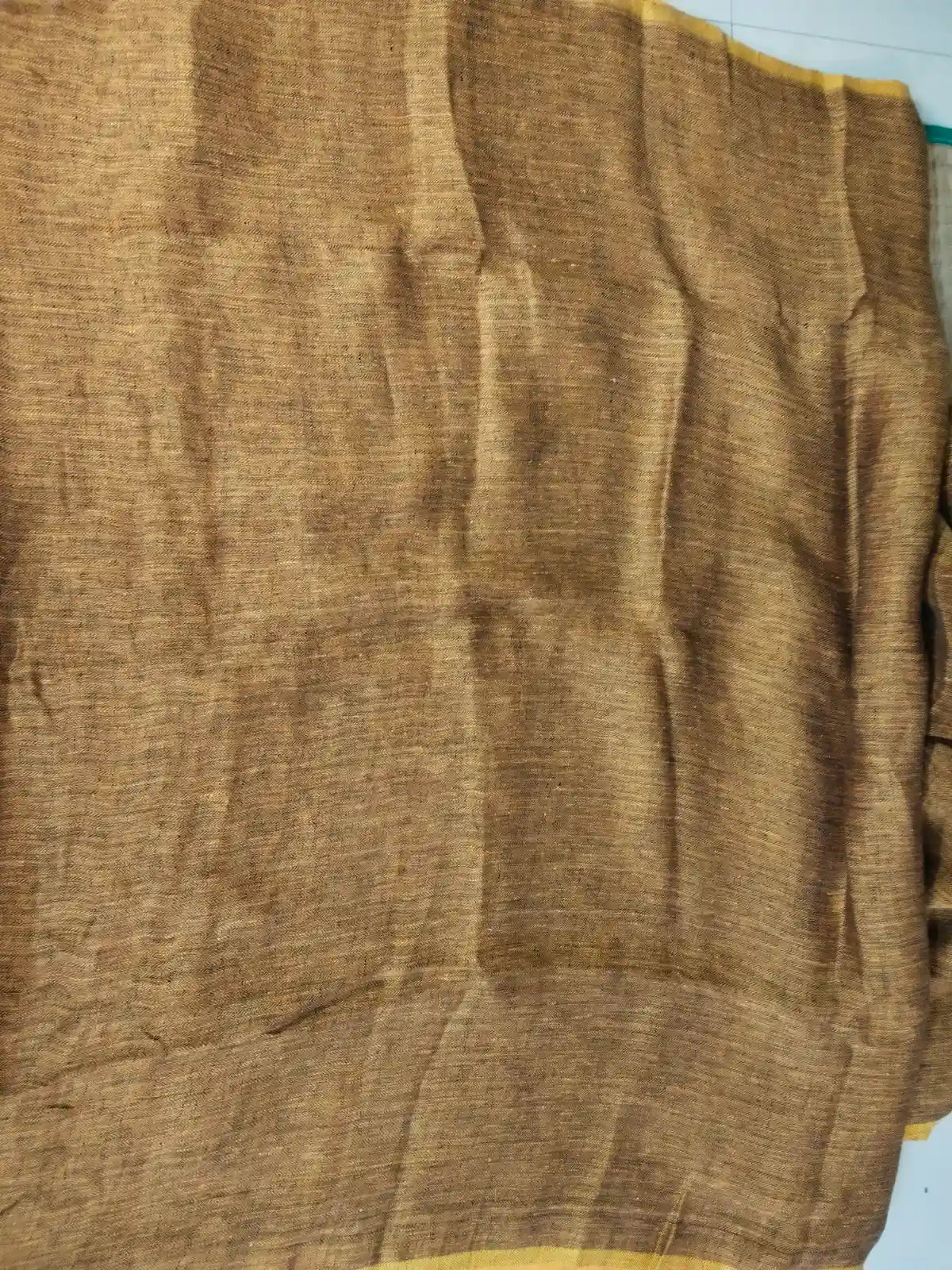 Mustard Yellow Jute Silk Saree