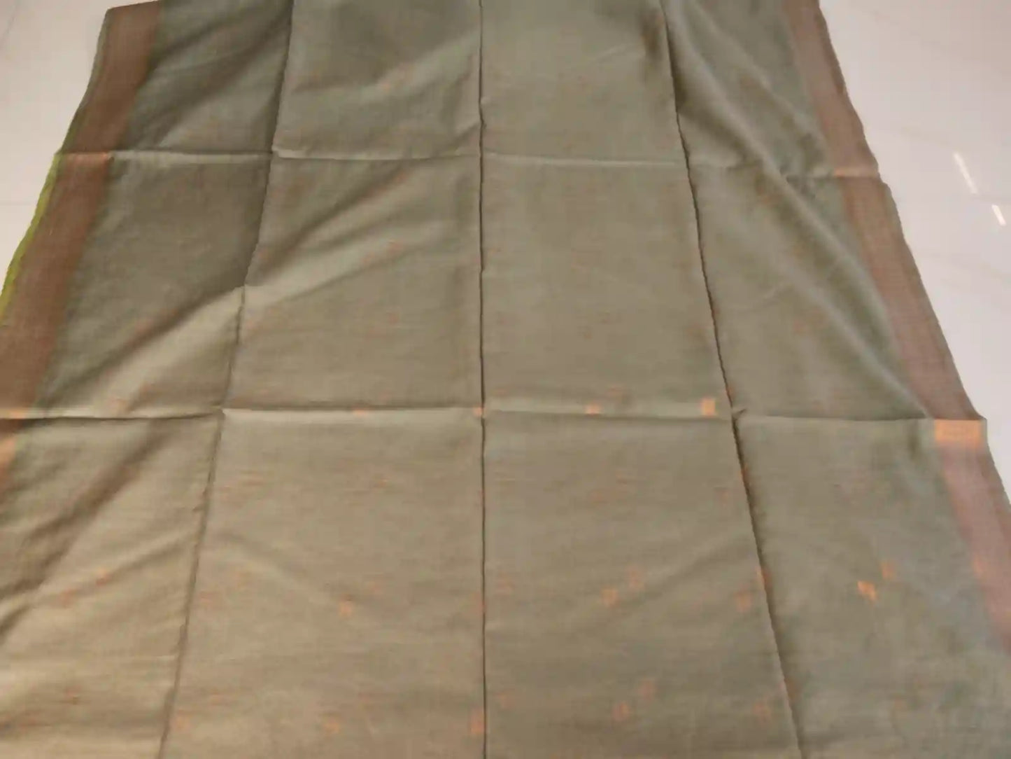 Olive Green Cotton Viscose Saree