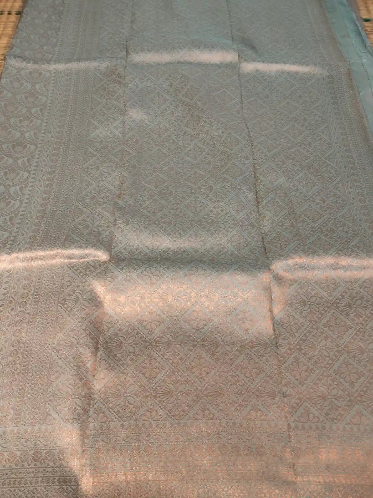 Pallu of Pastel Blue Kubera Pattu Soft Silk Saree