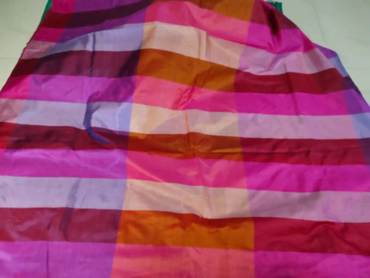Pallu of Pink Feather Light Silk Saree