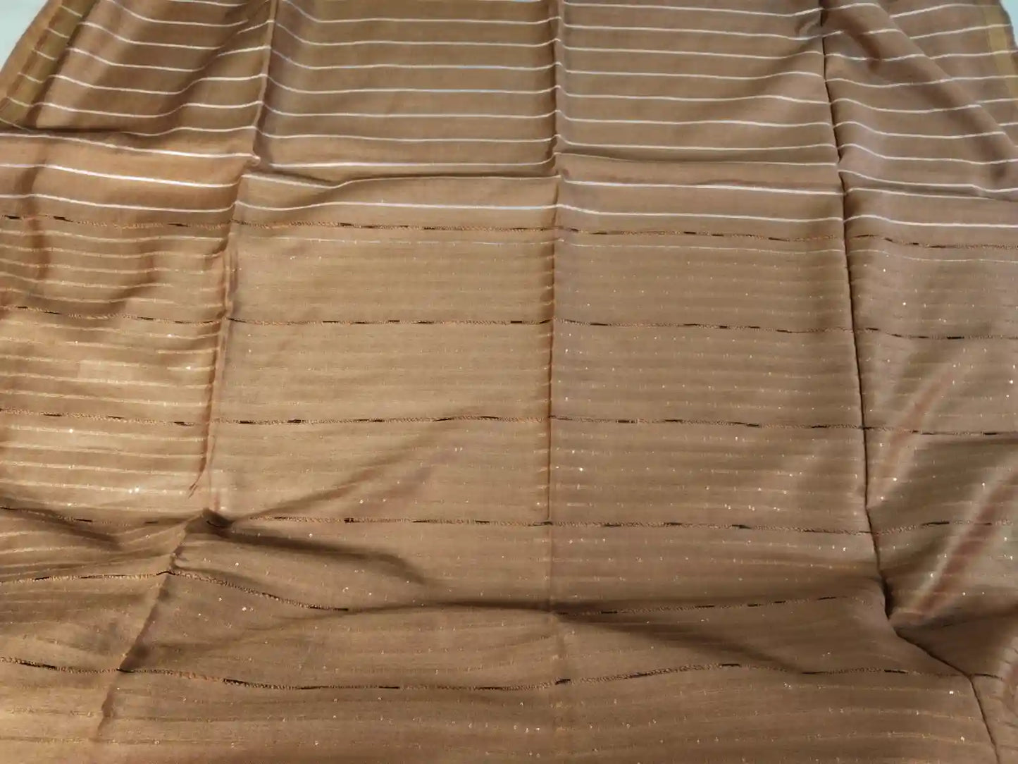 Pallu of Beige Cotton Viscose Saree