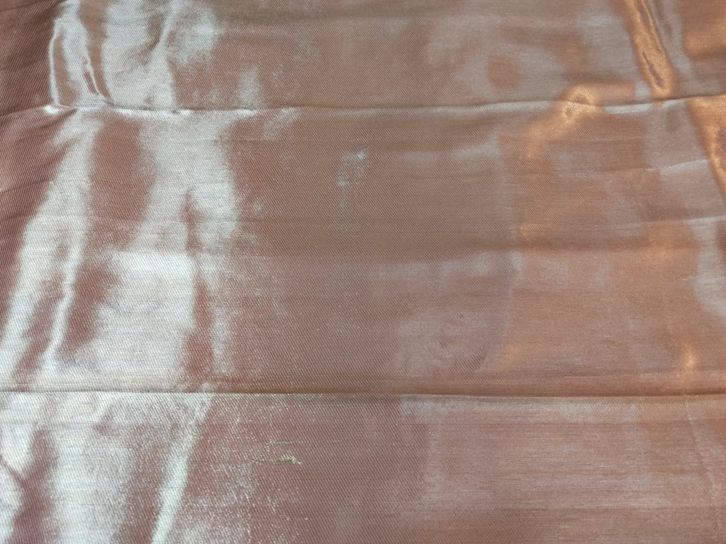 Blouse of Peach Handwoven Semi Katan Silk Saree with Meena & Zari Design