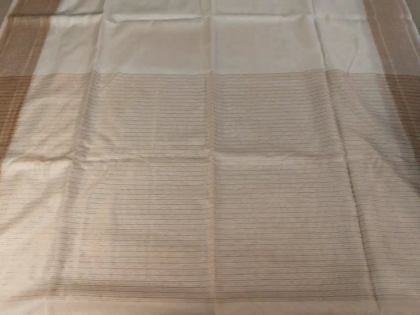 Pallu of White Cotton Silk Sare