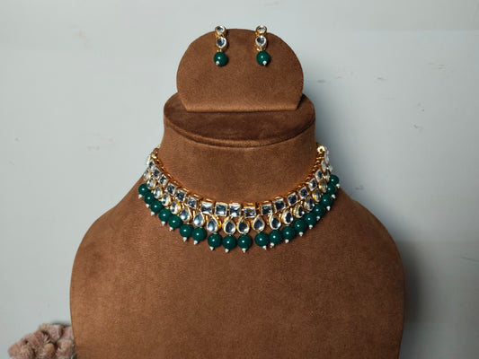 Green Kundan Necklace Set